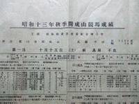昭和十三年秋季開成山競馬成績
