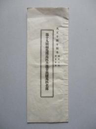 第十九回福島縣馬匹共進會出陳馬匹名簿