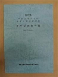 若手研究者一覧 ： 中部大学大学院国際人間学研究科