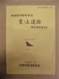 堂ノ上遺跡確認調査報告書　城崎郡竹野町中村