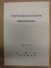 伊賀町環境財産目録資料 :  伊賀町地理学調査報告