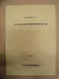 片山神社遺跡発掘調査概要報告書 ： 東区白壁三丁目