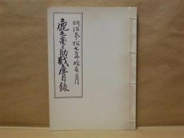 明治参拾七年拾壱月　鹿毛鶴之助財産目録