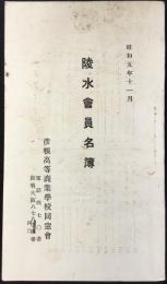 彦根高等商業学校同窓会発行『陵水会員名簿』