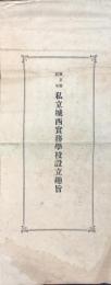 東京府認可私立城西実務学校設立趣旨