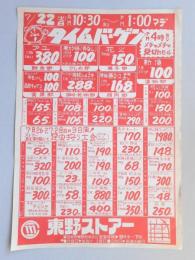 【新聞折込広告】春日井市　スーパー　東野ストアー　タイムバーゲン　アユ1箱(3尾入)380円