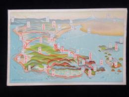 〈絵葉書〉鳥瞰図　南知多名勝地ト海水浴場御案内