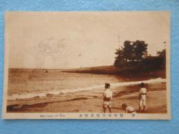 〈絵葉書〉津　贄崎海岸燈台附近