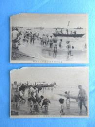 〈絵葉書〉直江津海岸海水浴場と遊覧船・舟遊