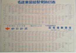 名鉄東岡崎駅発時刻表　S61,3 改正