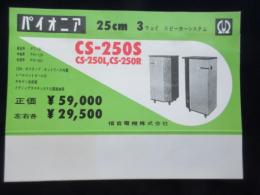 〈宣伝用立看板〉パイオニア『25ｃｍ３ウェイスピーカーシステムＣＳ-250Ｓ』