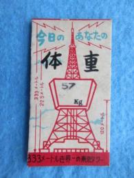 東京タワー内の体重測定器の結果『今日のあなたの体重』