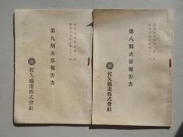 佐久鉄道株式会社第八期・九期決算報告書　2点一括
