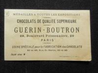 〈クロモスカード〉CHOCOLAT GUERIN-BOUTRON お食事