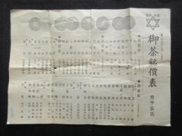 升半茶店発行『御茶銘価表』