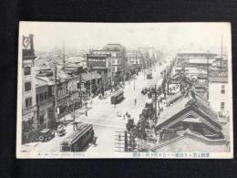 〈絵葉書〉京橋上空ヨリ俯瞰セル日本橋方面ノ盛観