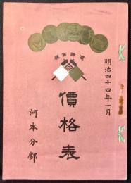 金銀箔　河本分廓　価格表