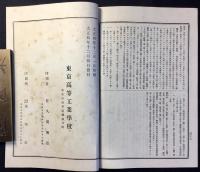 東京高等工業学校規則　附）附設工業教員・養成所規程・入学志願者心得