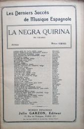 LA NEGRA QUIRINA　楽譜