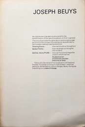 JOSEPH BEUYS SOCIAL SCULPTURE ｜ヨーゼフ・ボイス関連資料