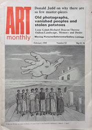 ART monthly February 1985  Number 83  Donald Judd on why there are so few master