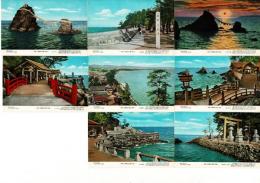 （昭和の絵葉書）二見の浦 ISE-SHIMA NATIONAL PARK 絵葉書8枚セット タトウ付き