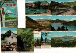 （レトロ絵葉書）「大箱根 総天然色版」絵葉書8枚とタトウ