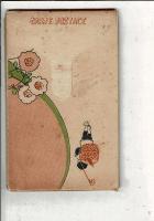 （レトロ絵葉書）志摩鳥羽 旅館錦浦館　(横綴帖)　8枚＋ケース