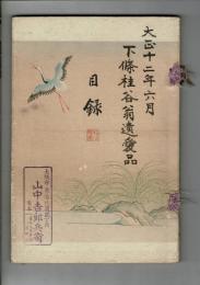 [入札目録] 下條桂谷翁遺愛品入札 ＠東京美術倶楽部 大正12年6月