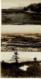 雌阿寒岳・狩勝峠（鉄道省）・阿寒湖  レトロ・ブロマイド絵葉書3枚
