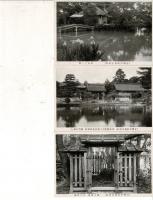 （レトロ絵葉書）官幣中社梅宮神社3枚 「またげ石」「東門及神饌書 楼門」「神苑」