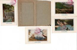 (レトロ絵葉書) 北海道登別温泉郷 開祖湯元第一瀧本店 4枚「地獄谷噴口」「市街全景」「湯の瀧之景」「湯沼の景」タトウ付