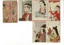 （レトロ絵葉書）愛国百人一首ゑはがき 松本盛昌画 （銃後の花）第十九輯5枚 袋付き