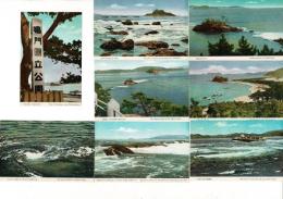 （レトロ絵葉書）「原色版 国立公園 鳴門名所」絵葉書8枚 タトウ付 タトウに鳴門観潮時刻表収録