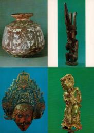 （レトロ絵葉書）世界民族美術展 6枚と袋（C)