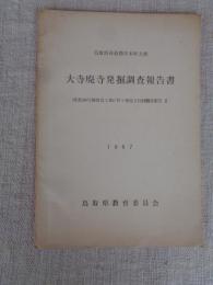 鳥取県西伯郡岸本町大殿　『大寺廃寺発掘調査報告書』　国道180号線改良工事に伴う埋蔵文化財調査報告Ⅱ