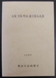 元禄天保明治遠江国石高表