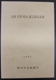 元禄天保明治遠江国石高表