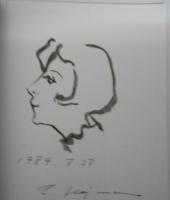 小島俊男パステルへの讃歌　銅版画「フランス人形」(仮題　21.3×17.2　H.C.　サイン入)付