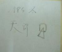 天野裕夫　墨絵色紙「裸婦」(仮題)