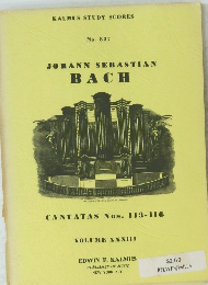 KALMUS STUDY SCORES No. 837 JOHANN SEBASTIAN BACH