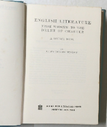 ENGLISH 　LITERATURE　FROM WIDSITH TO THE DEATH OF CHAUCER A SOURCE BOOK