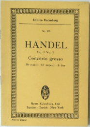 Edition Eulenburg No. 378 HANDEL Op. 3 No. 2 Concerto grosso 