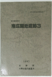 南広間地遺跡3 日野市埋蔵文化財発掘調査報告11 1990