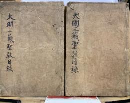 北藏　大明三藏聖教目録　乾坤巻　南藏函號附