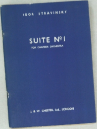 IGOR STRAVINSKY  SUITE NOI  FOR CHAMBER ORCHESTRA  J&W. CHESTER, Ltd., LONDON