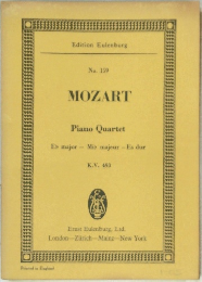 Edition Eulenburg  No. 159  MOZART  Piano Quartet  Eb major - Mib majeur - Es dur  K.V. 493