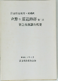 富山県福光町・城端町立野ヶ原遺跡群第二次緊急発掘調査概要
