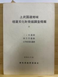 上武国道地域埋蔵文化財発掘調査概報