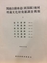 関越自動車道(新潟線)地域埋蔵文化財発掘調査概報